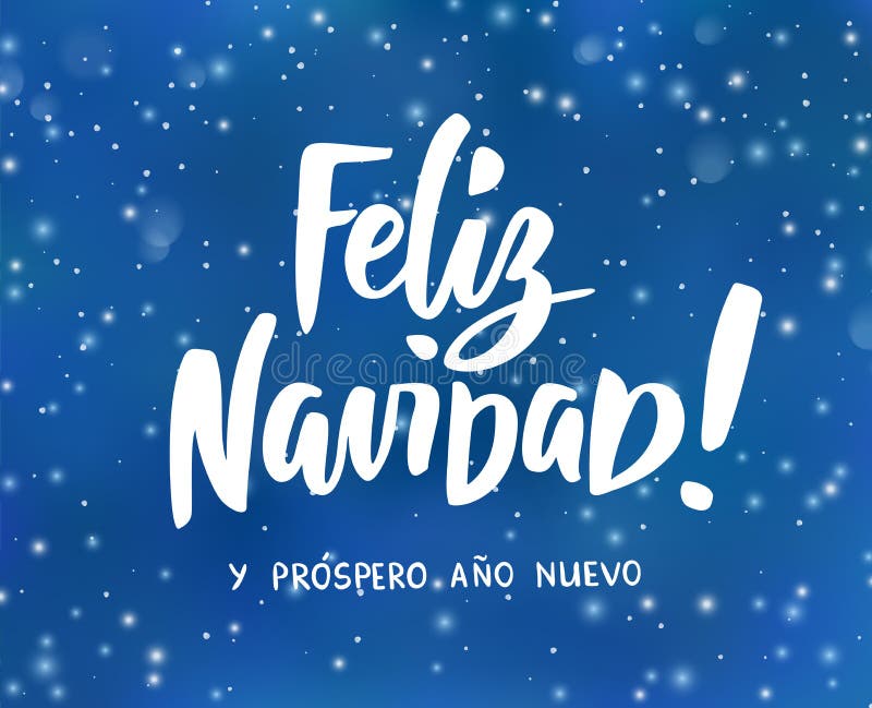 Feliz Navidad Y Prospero Ano Nuevo - Feliz Natal Espanhol E Ano Novo Feliz  Ilustração do Vetor - Ilustração de etiqueta, festivo: 104726560