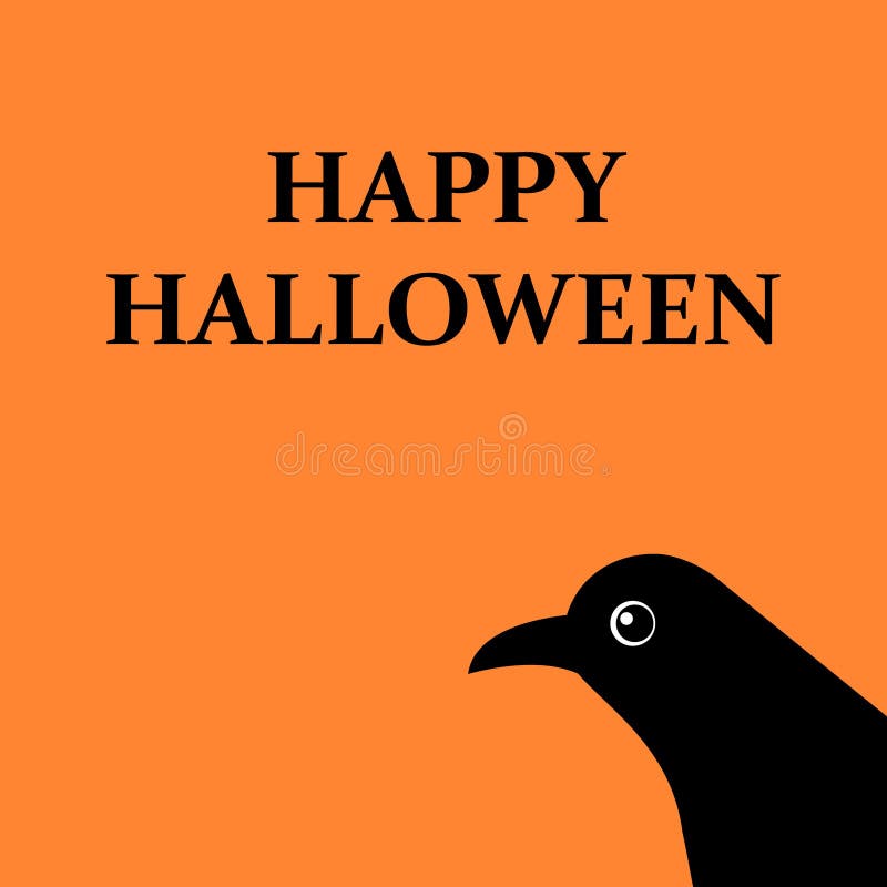 Feliz pancarta vectorial de Halloween con cuervos. Ilustración de vacaciones aislada con mensaje ilustración del vector