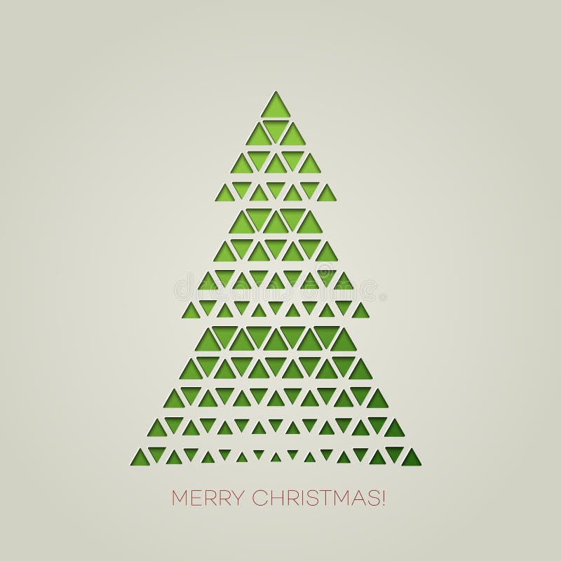 Feliz árbol de navidad con forma del triángulo stock de ilustración Feliz árbol de navidad con forma del triángulo stock de ilustración