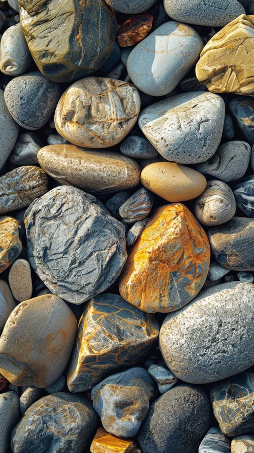 Felsenhaufen. Eine detaillierte Ansicht eines Felsenclusters in verschiedenen Formen und Strukturen.. generierte ai ai generative