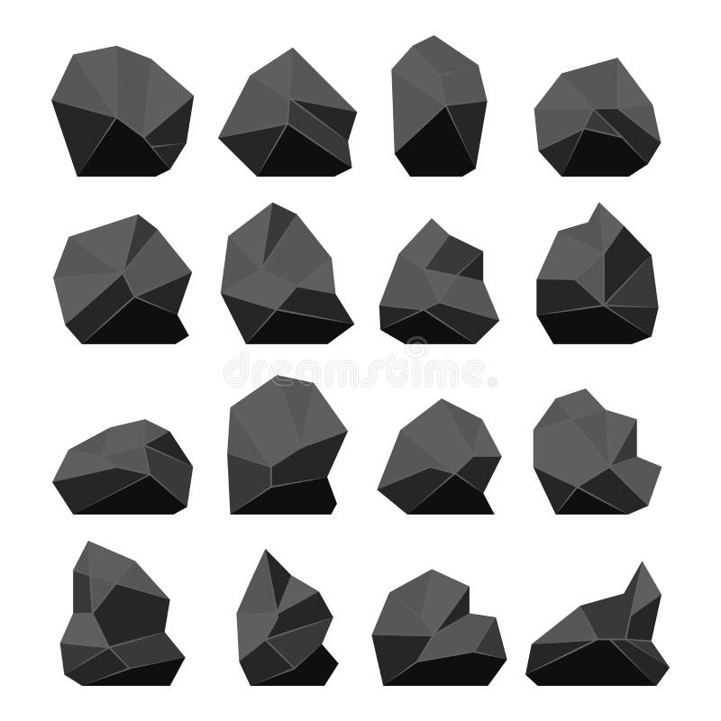 Rock stones in a flat style. Vector set of various cobblestones, boulders, gravel. Rock stones in a flat style. Vector set of various cobblestones, boulders, gravel