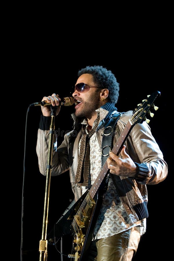 Rock singer Lenny Kravitz at concert. Kiev, Ukraine 2008. Rock singer Lenny Kravitz at concert. Kiev, Ukraine 2008