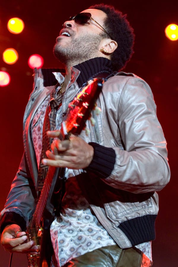 Rock singer Lenny Kravitz at concert. Kiev, Ukraine 2008. Rock singer Lenny Kravitz at concert. Kiev, Ukraine 2008