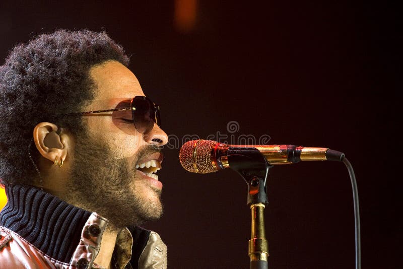 Rock singer Lenny Kravitz at concert. Kiev, Ukraine 2008. Rock singer Lenny Kravitz at concert. Kiev, Ukraine 2008