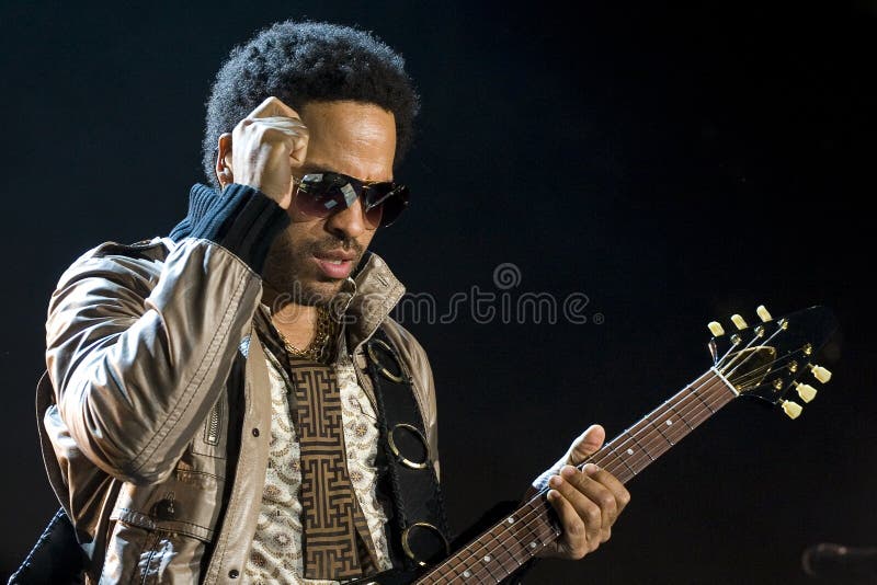 Rock singer Lenny Kravitz at concert. Kiev, Ukraine 2008. Rock singer Lenny Kravitz at concert. Kiev, Ukraine 2008