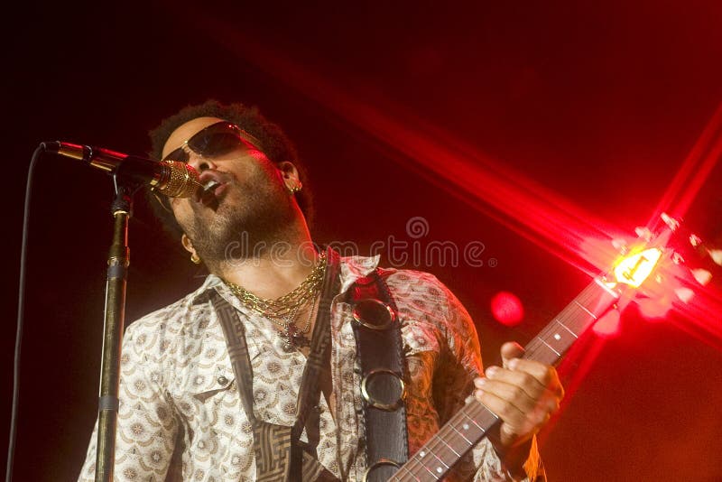 Rock singer Lenny Kravitz at concert. Kiev, Ukraine 2008. Rock singer Lenny Kravitz at concert. Kiev, Ukraine 2008