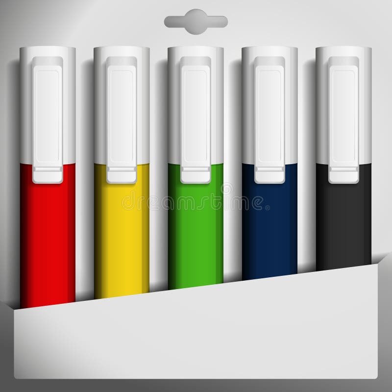 Felt Tip Pens. Colorful Marker Pens Set Stock Vector - Illustration of  colorful, pencil: 203022639
