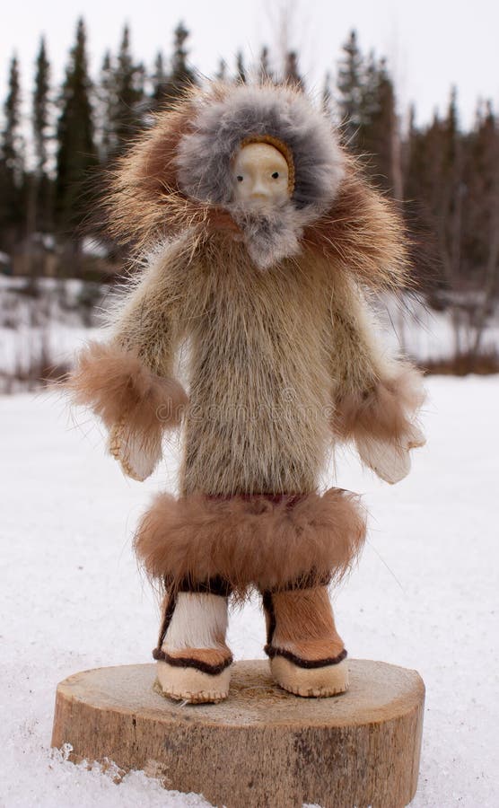 Female Alaska Native Hand Crafted Doll royalty free stock photography Female Alaska Native Hand Crafted Doll royalty free stock photography