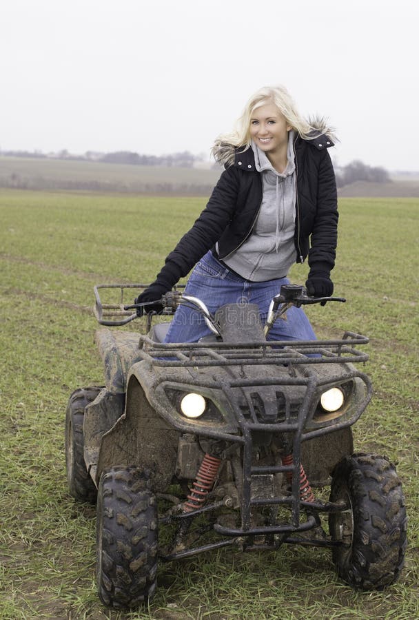 Young Girl On A 4Wheeler ATV Stock Photo Image of girl, concentrating 13949324