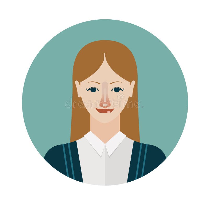 New woman avatar icon flat Royalty Free Vector Image