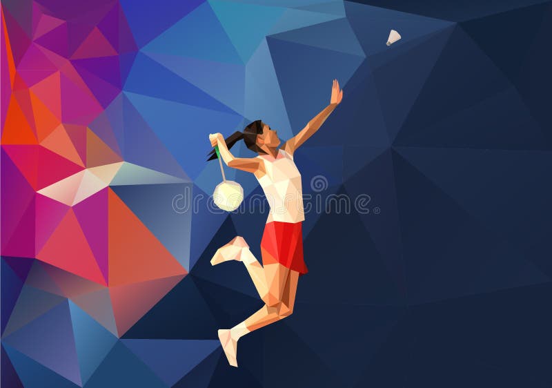 Female Badminton Player During Smash Stock Illustration Image 46834549