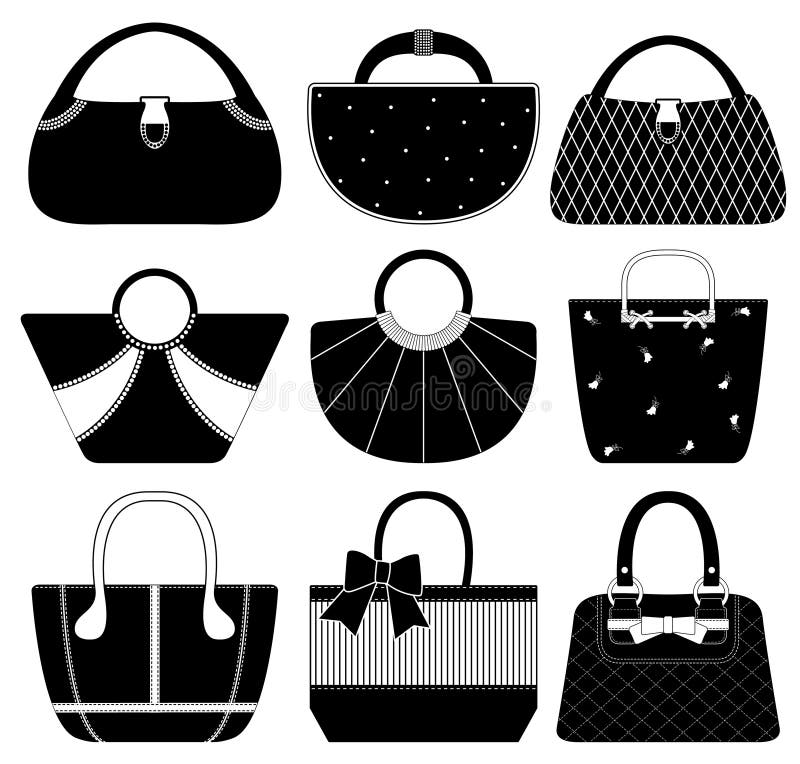 Female And Male Handbags Fashion Lady Purse And Bag Accessories Vector  Collection Isolated Stock Illustration - Download Image Now - iStock