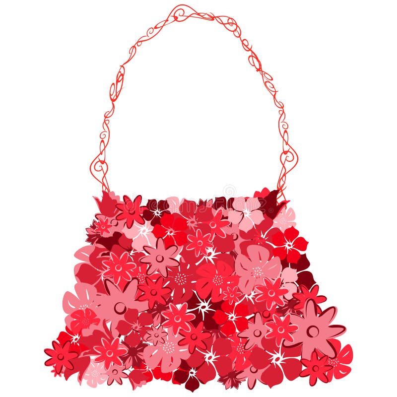 Female bag from red florets