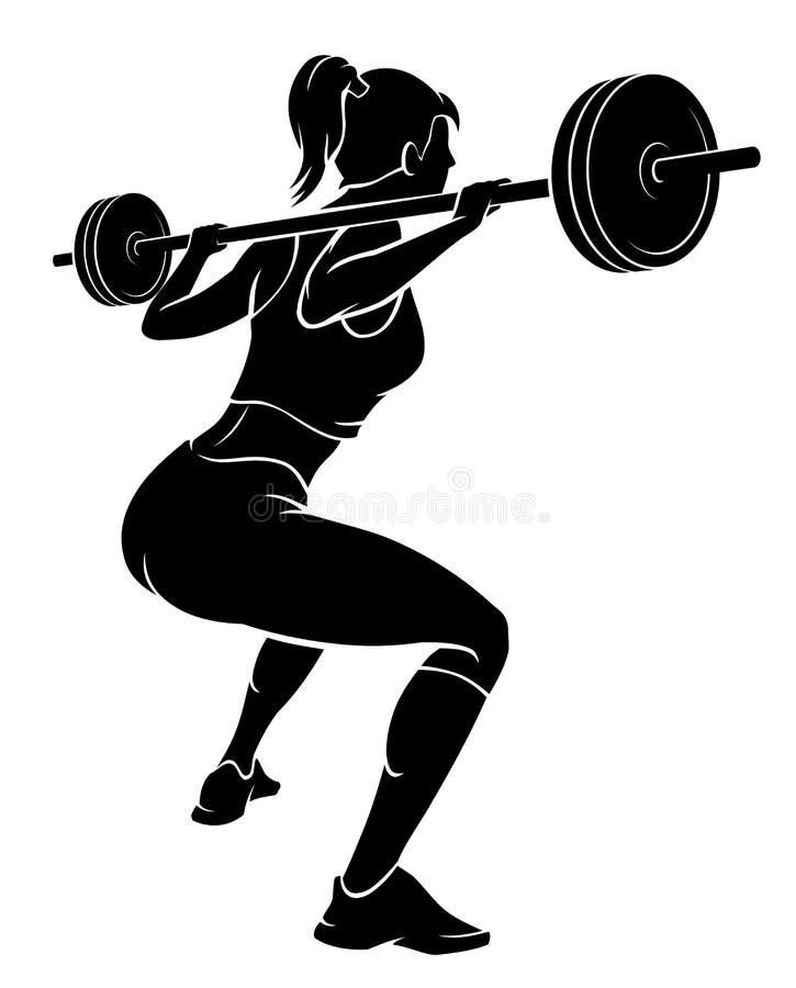 z3054 Wall Sticker Sport Bodybuilding Fitness Squat Woman Female Girl