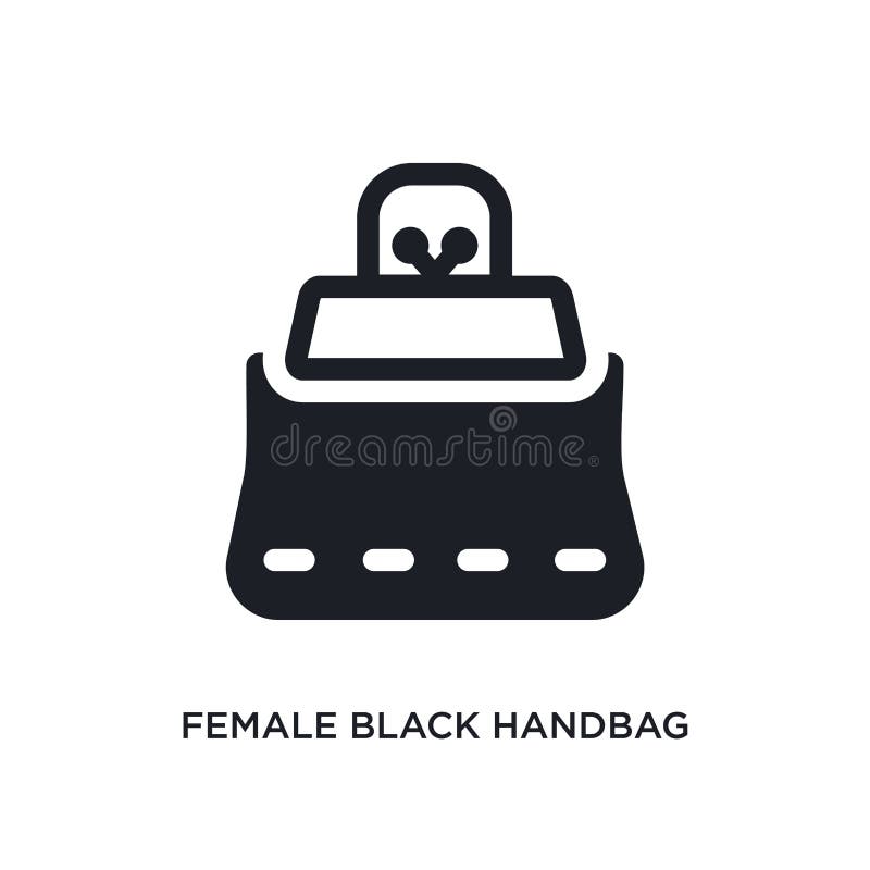 female black handbag isolated icon. simple element illustration from woman clothing concept icons. female black handbag editable vector illustration female black handbag isolated icon. simple element illustration from woman clothing concept icons. female black handbag editable vector illustration
