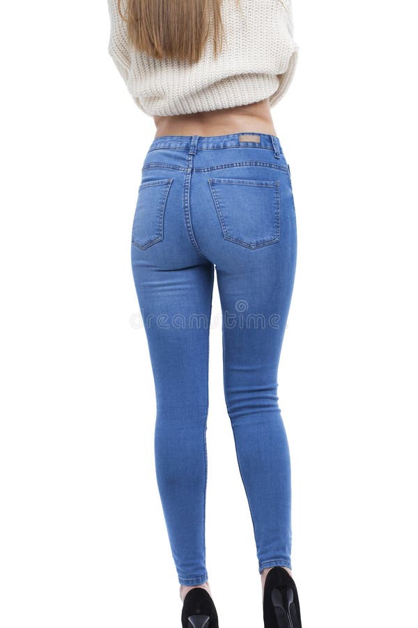 Female body part denim jeans stock image