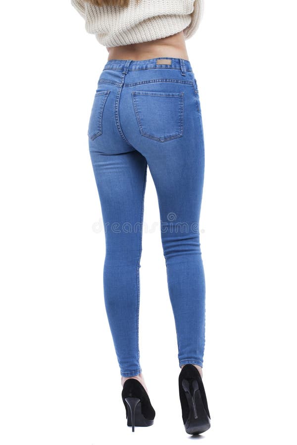 Female body part denim jeans stock photo