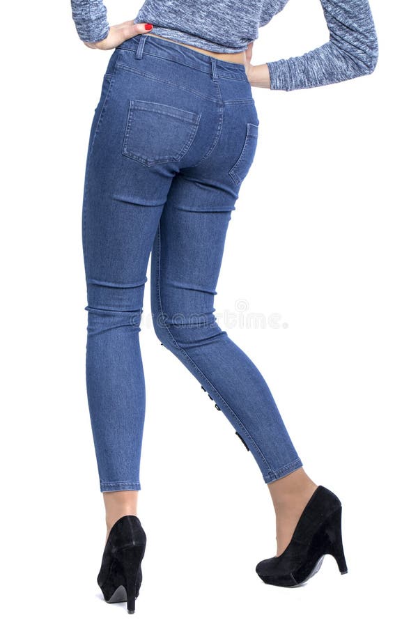 Female Body Part Denim Jeans, Back View Stock Image Image of denim