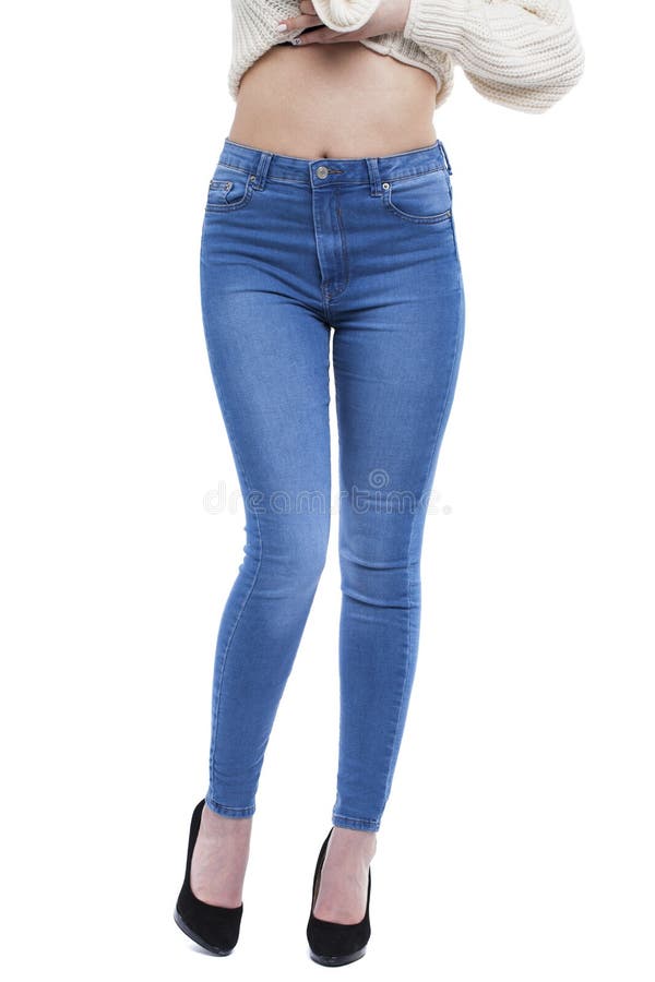 Female body part denim jeans stock image