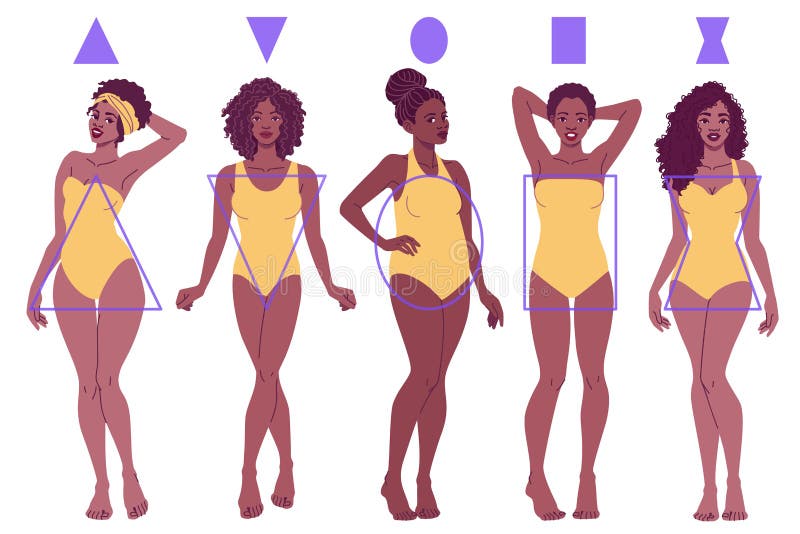 Colorful Set Of Isolated Female Body Shape Types Stock Illustration -  Download Image Now - The Human Body, Apple - Fruit, Women - iStock