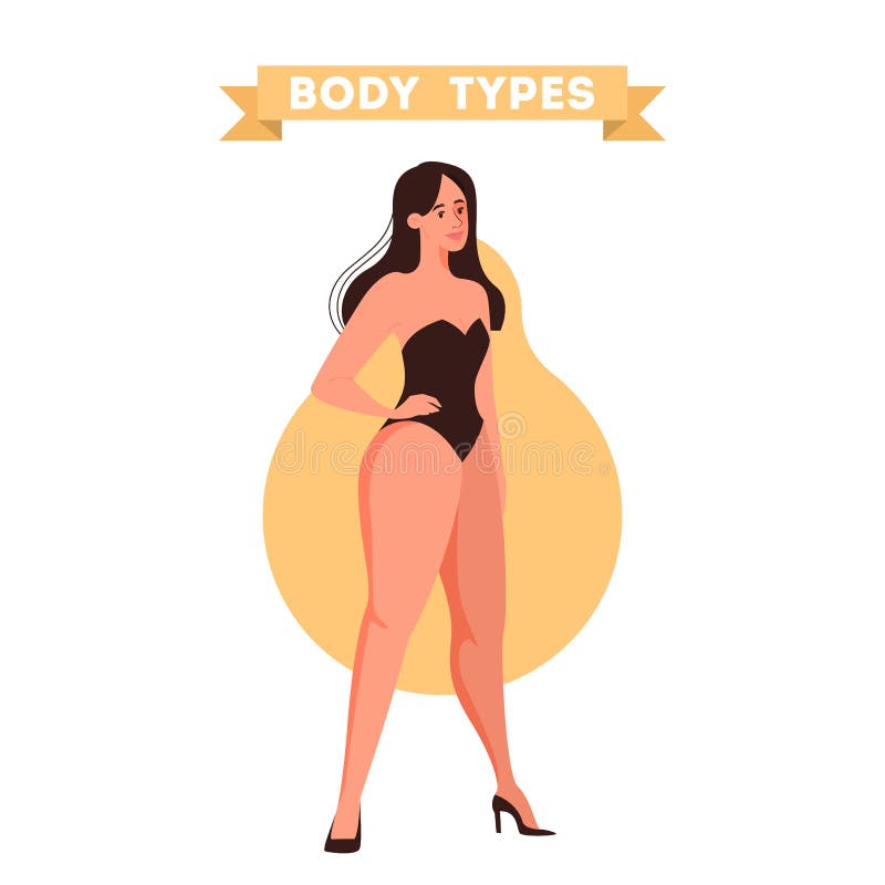 Rectangle Body Shape. Woman Standing in the Underwear Stock Vector -  Illustration of line, design: 154498336