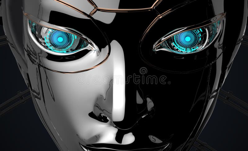 Female Robot Face Futuristic design royalty free stock photos