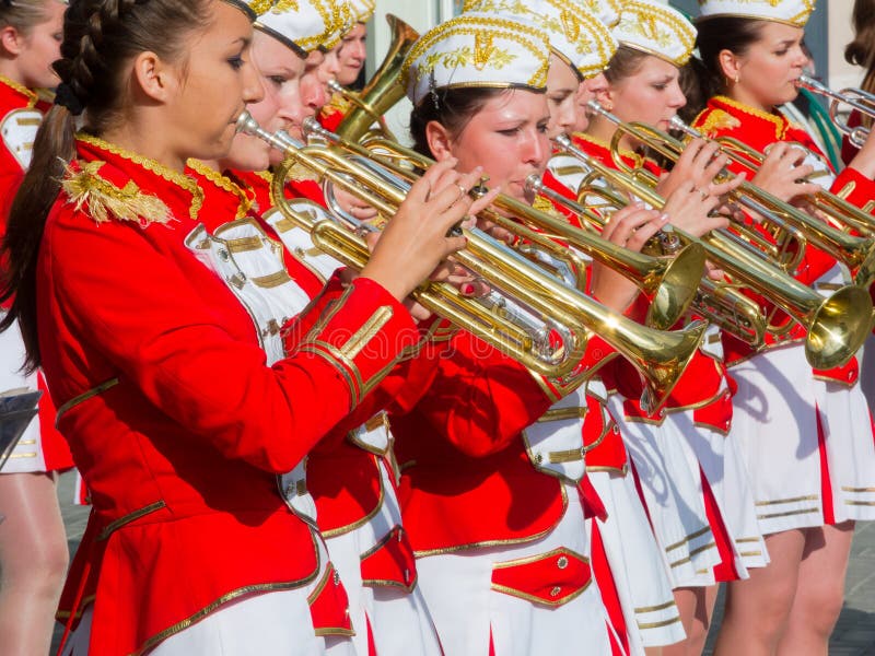 Girl Brass Band stock image. Image of musician, performer 14998769