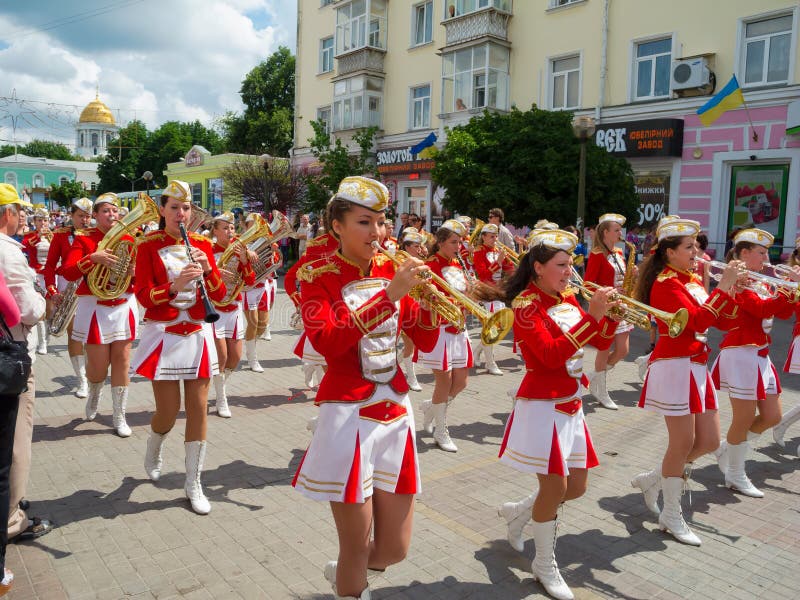 Female Brass Band Performing Editorial Stock Image Image of banner