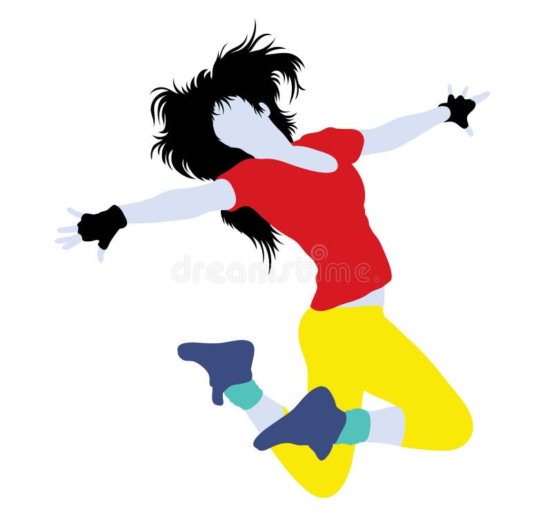 Female Break dancing Silhouette royalty free illustration Female Break dancing Silhouette royalty free illustration