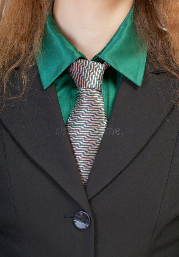 Female Business Suit Collar and a Tie Stock Photo Image of