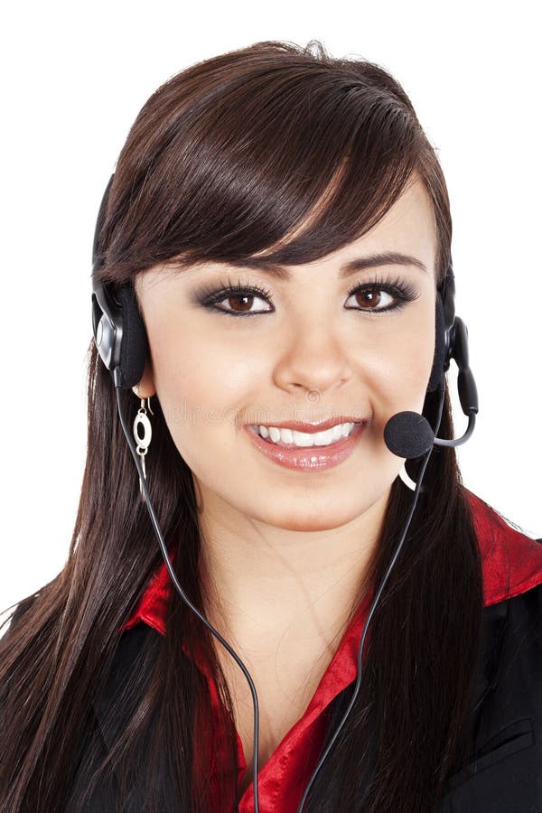 Female call center operator