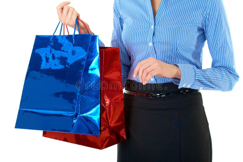 Female Carrying Two Bags, Isolated Stock Image Image of female, background 18148717