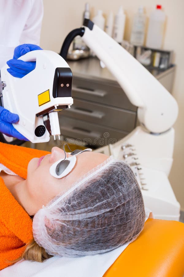 Female Client Doing Laser Hair Removal From Face Stock Image Image of
