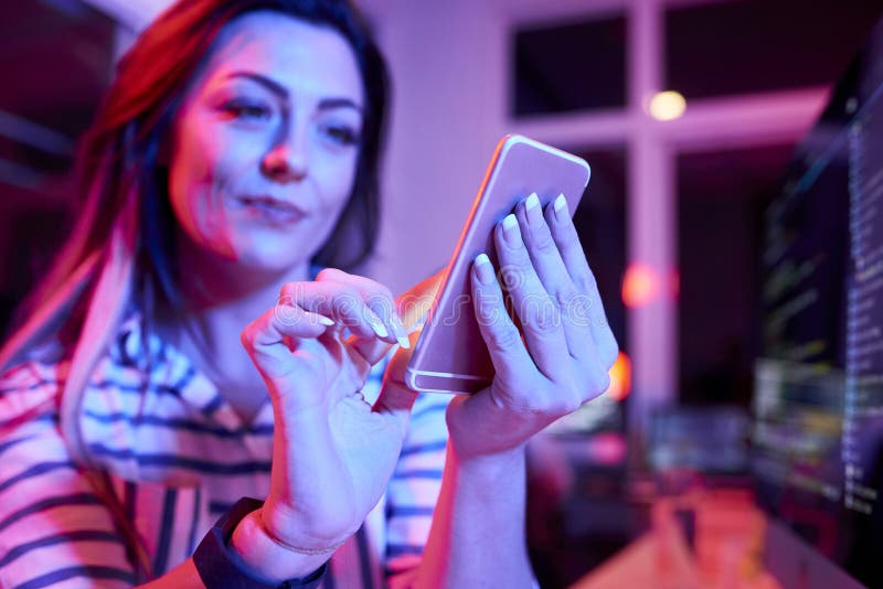 Female Coders Testing New App royalty free stock images