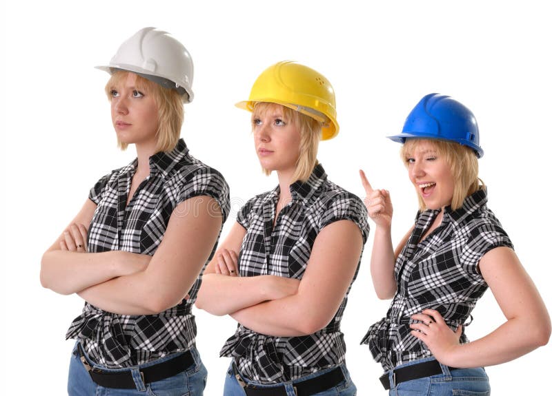 Female Construction Workers In Hard Hats Picture. Image 6545469