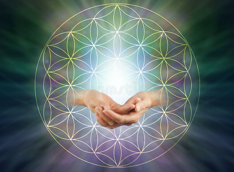 The Flower of Life Blessing stock image