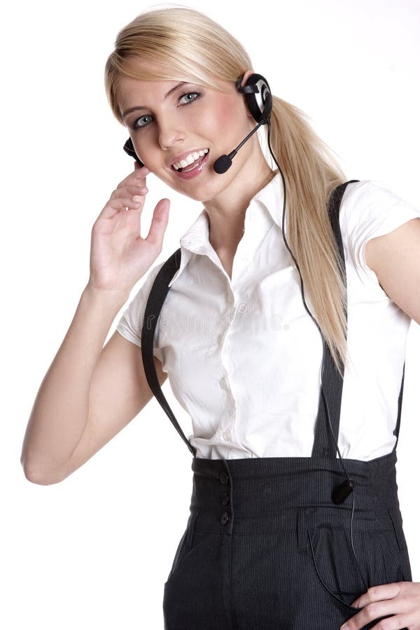 Female customer service representative smiling