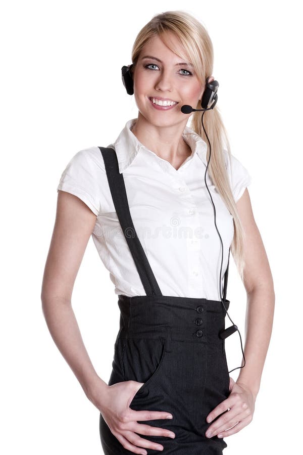 Female customer service representative smiling