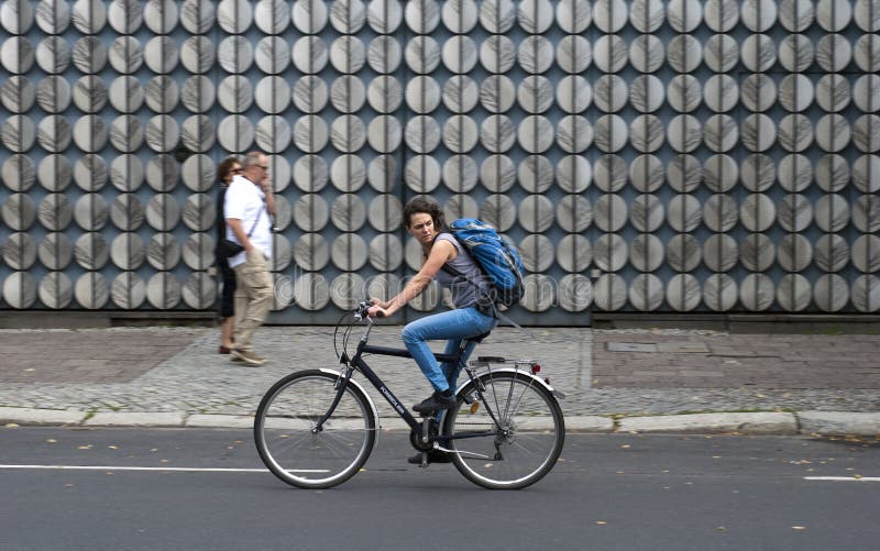 Female cyclist in Berlin