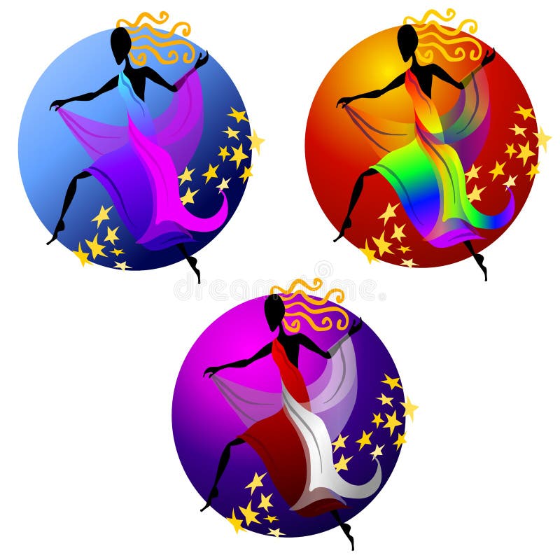 Female Dancer Figure Icons