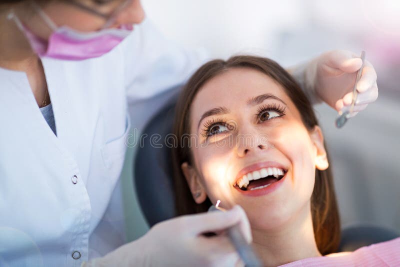 Dentist and Patient in Dentist Office Stock Photo Image of
