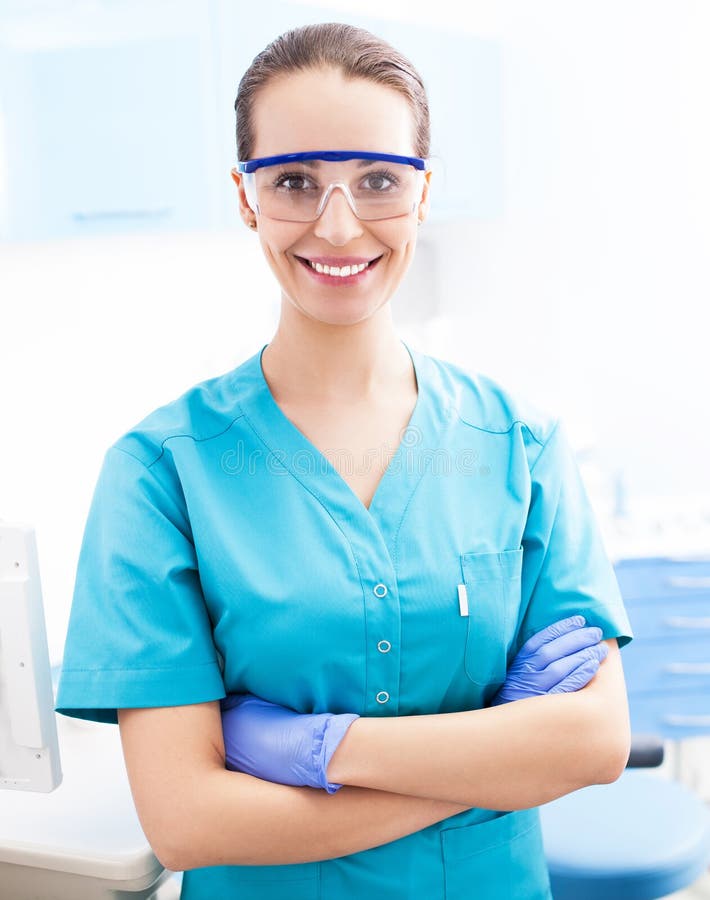 Female dentist royalty free stock images