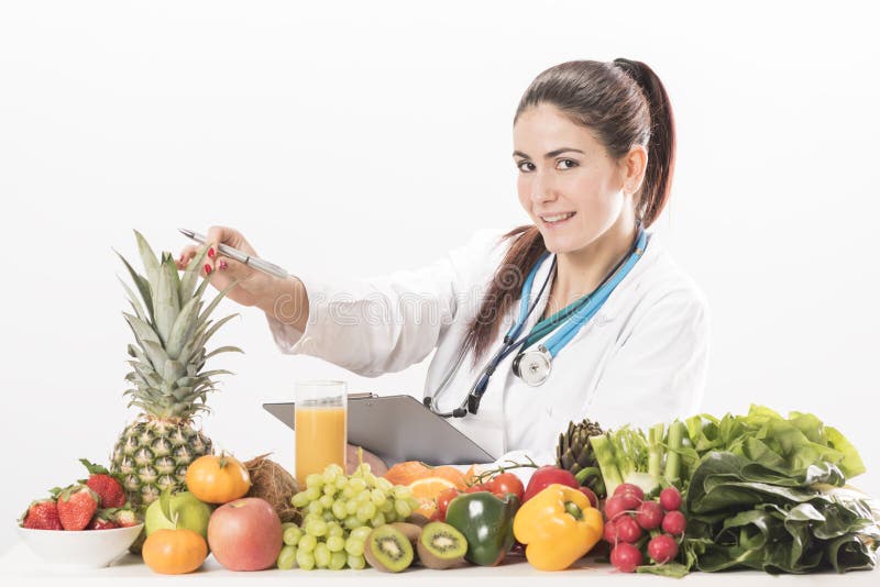 Female dietitian royalty free stock photos