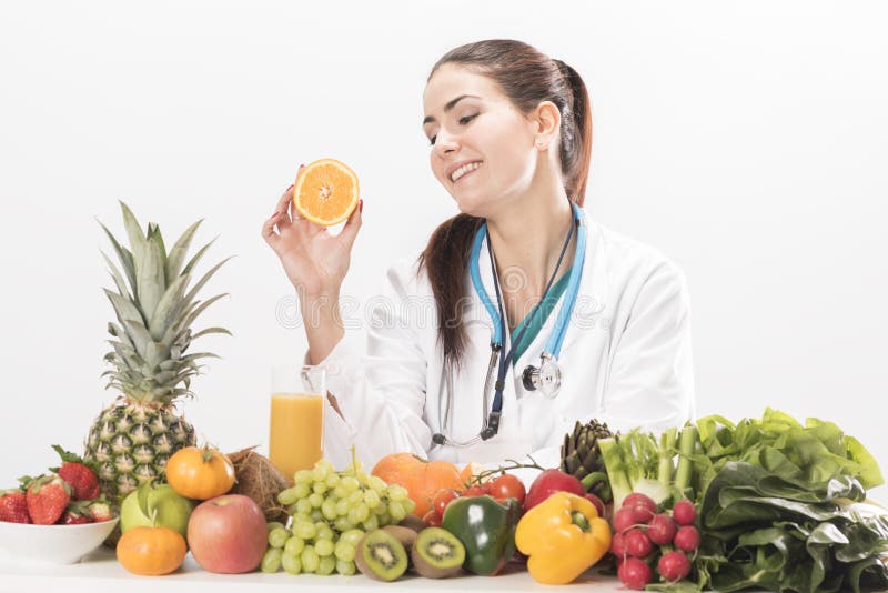 Female dietitian royalty free stock photo