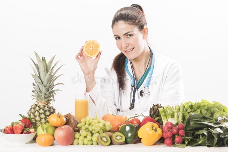 Female dietitian royalty free stock photos