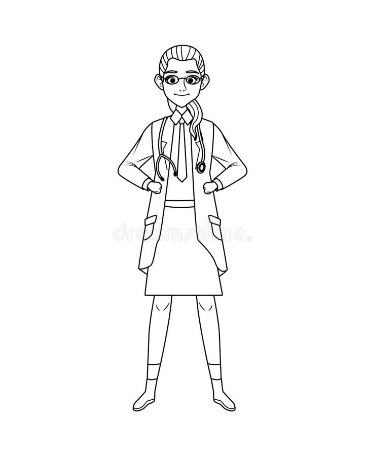 Female doctor avatar character icon vector illustration