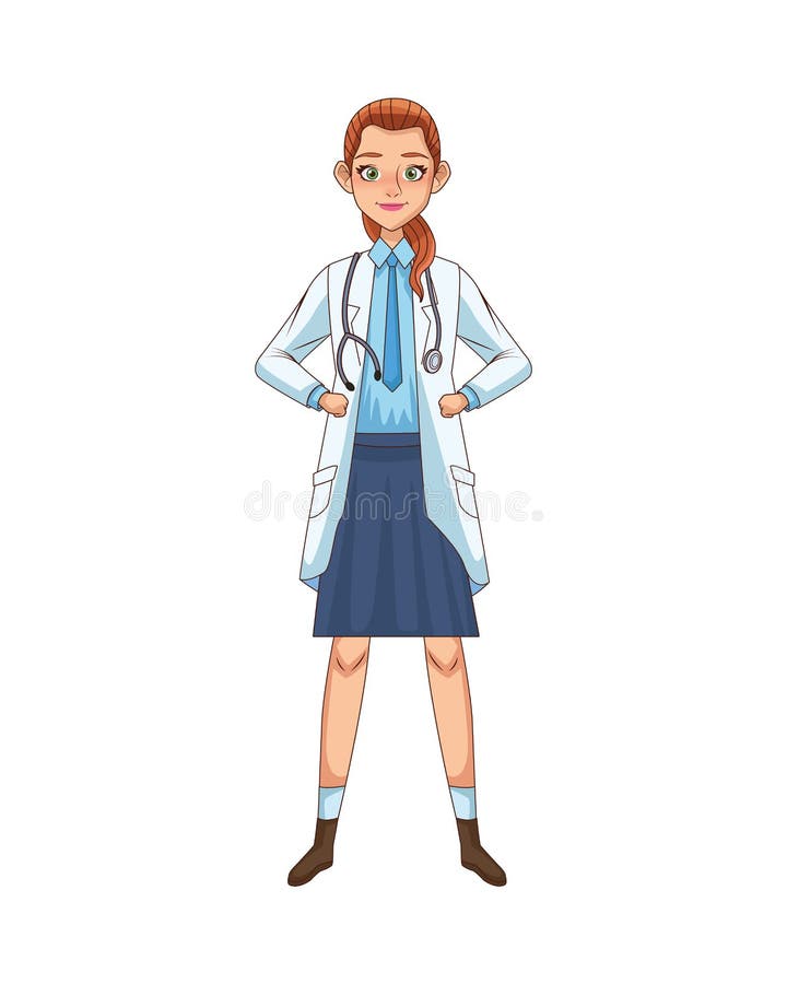 Female doctor avatar character icon stock illustration