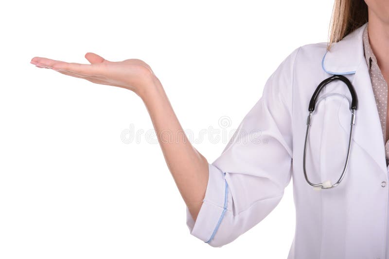 Successful Female Doctor Holding Something Stock Image Image Of Adult Stethoscope 11074259