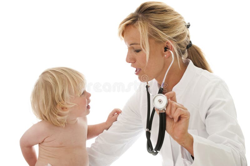 Female doctor with cild