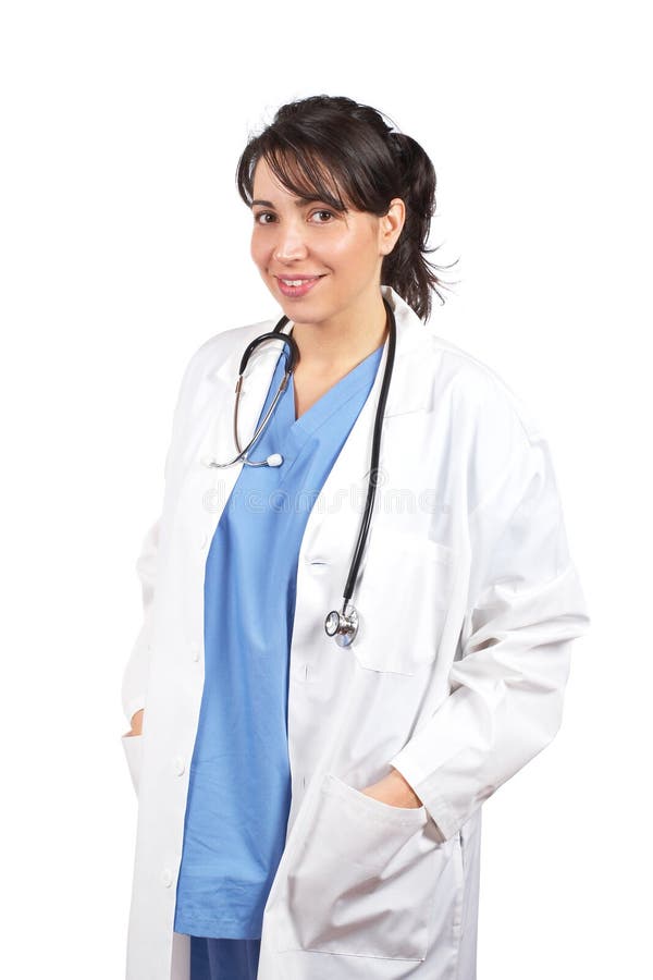 Female doctor in lab coat stock image. Image of examination 4904855